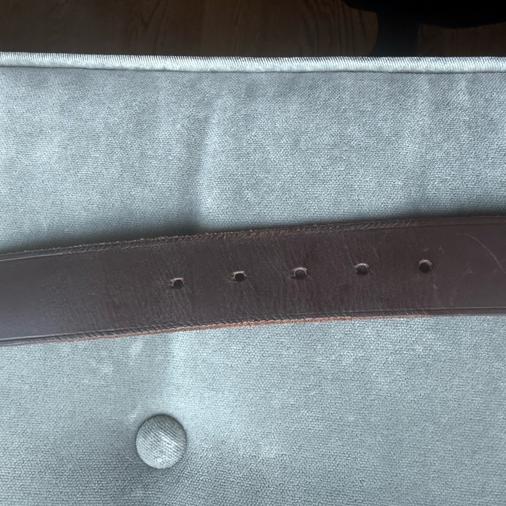Nili Lotan Chocolate Leather Belt with Gold Buckle - Picture 5 of 8